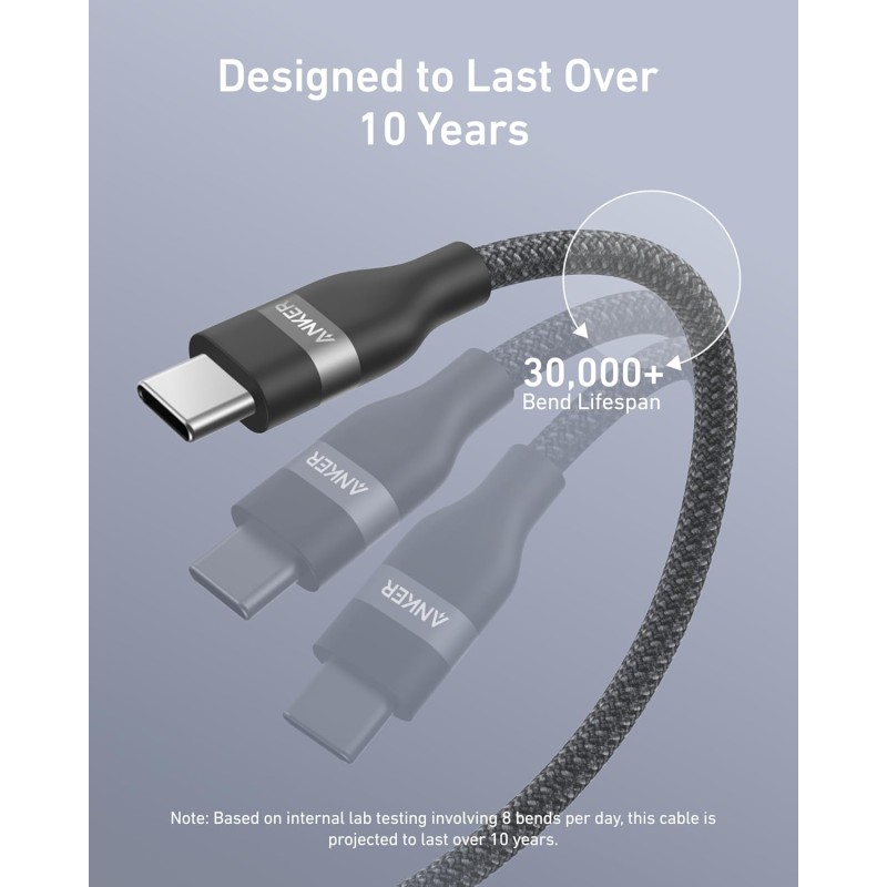 Anker Mobile Cable USB C to USB C - 1.8m - 240W - Black — Buy in Cyprus with Fast Delivery