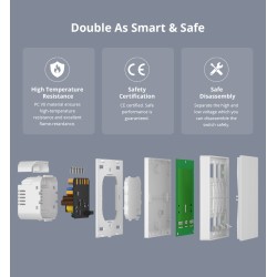 Sonoff Matter WiFi Smart Wall Mechanical Switch 2-Button White - M5 - Matter WiFi Smart Wall Mechanical Switch 2-Button White