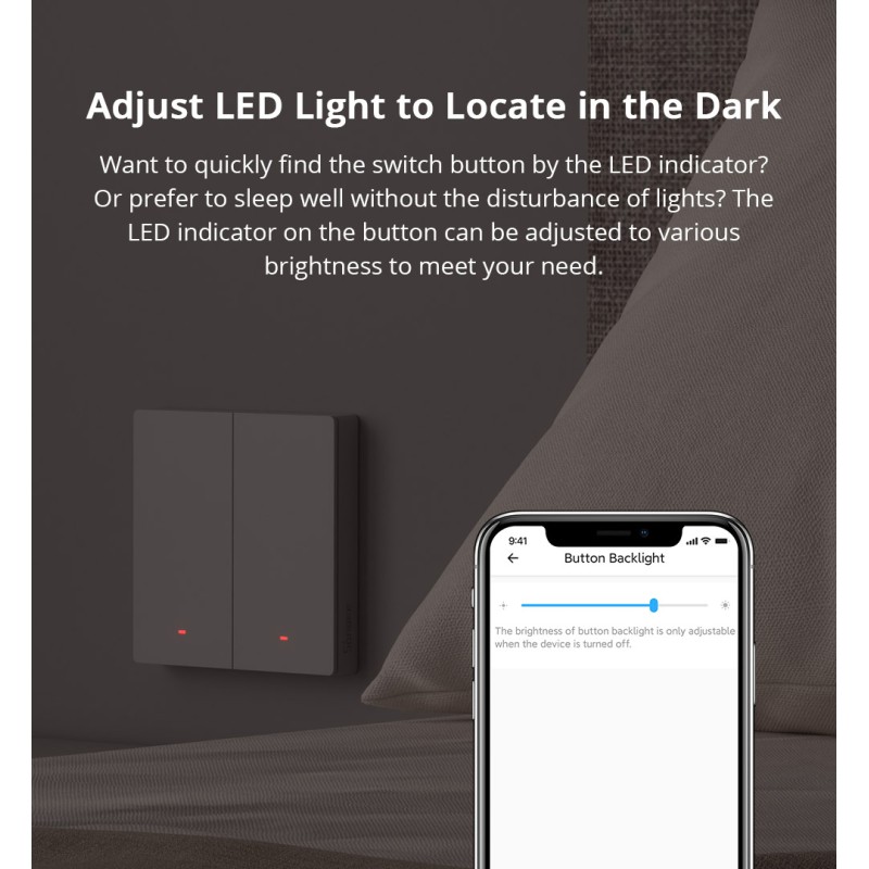 Sonoff Matter WiFi Smart Wall Mechanical Switch 2-Button White - M5 - Matter WiFi Smart Wall Mechanical Switch 2-Button White