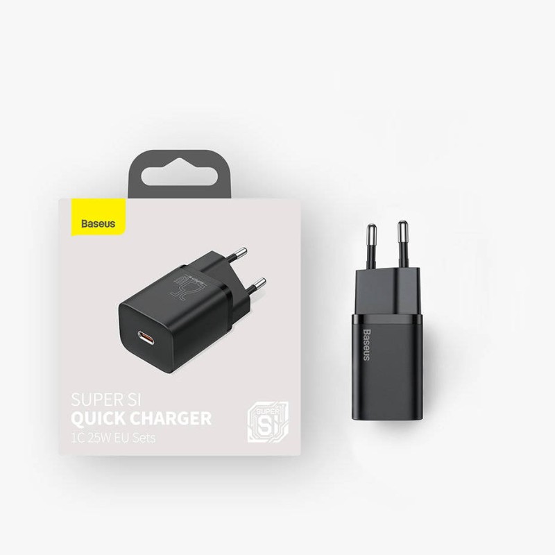 Baseus Wall Charger - 25W USB-C EU Black — Buy in Cyprus with Fast Delivery