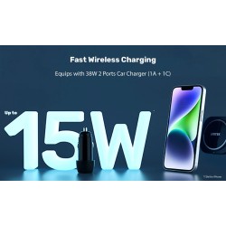 Unitek Wireless 15W MagSafe Car Mount Kit with Cooling Fan + 38W Charger & USB-Cable P1403A — Buy in Cyprus with Fast Delivery