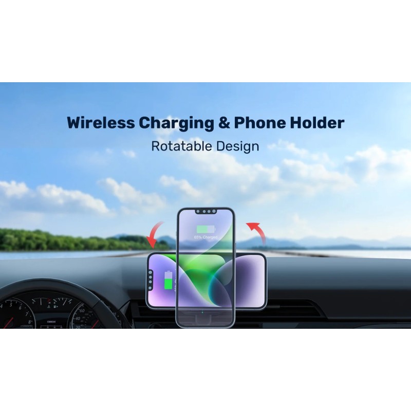 Unitek Wireless 15W MagSafe Car Mount Kit with Cooling Fan + 38W Charger & USB-Cable P1403A — Buy in Cyprus with Fast Delivery