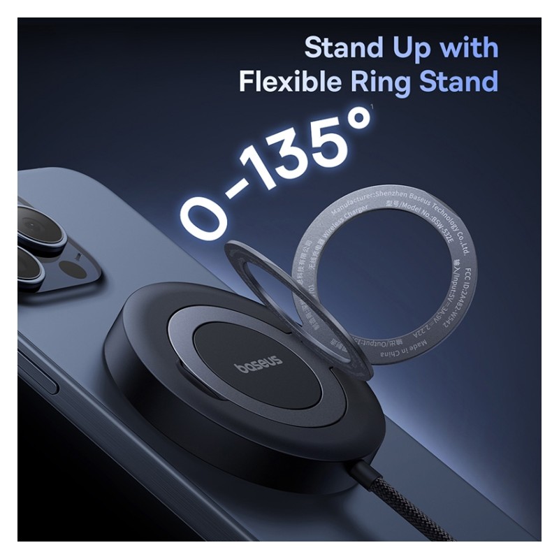Baseus Charger Desktop Wireless 15W Qi2 - SIMPLE MINI 4 - Baseus Charger Desktop Wireless 15W Qi2