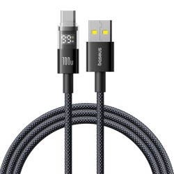 Baseus Cable USB-C to USB-A Display 2 Series Braided 100W 2.0m Black - USB-C to USB-A, Braided, 100W, 2.0m, Black