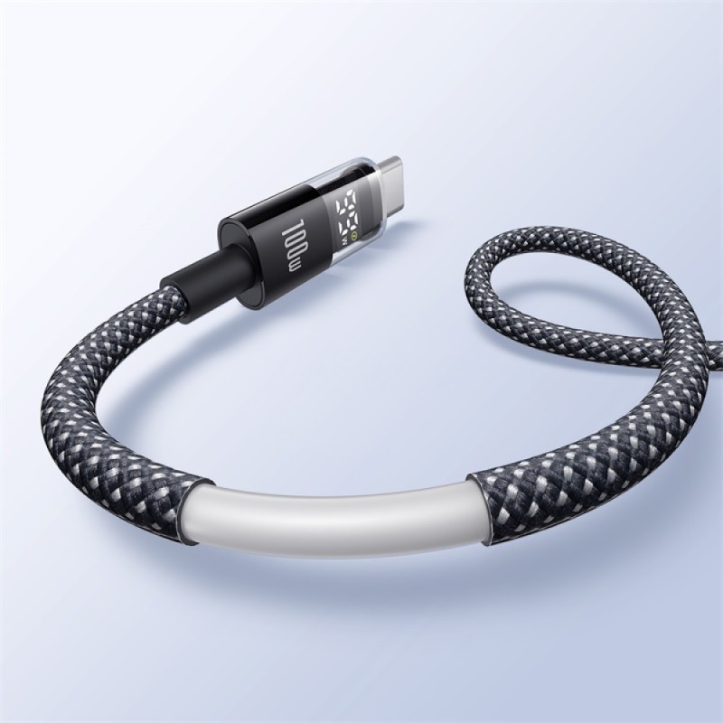 Baseus Cable USB-C to USB-A Display 2 Series Braided 100W 2.0m Black - USB-C to USB-A, Braided, 100W, 2.0m, Black