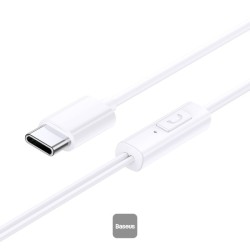 Baseus Earphones - CZ11 - Wired Type C Encok White — Buy in Cyprus with Fast Delivery
