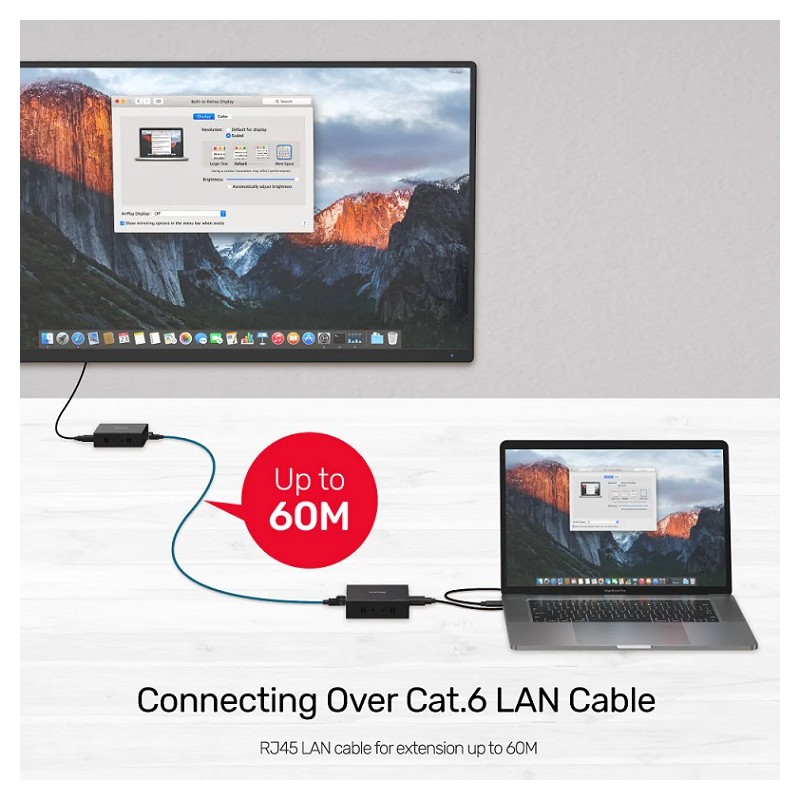 Unitek HDMI Extender Over Ethernet 60m 4K - V100A - 60m 4K — Buy in Cyprus with Fast Delivery