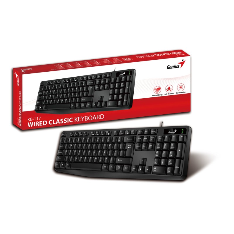 Genius Wired Keyboard (Greek) - KB-117 - Wired Keyboard (Greek) — Buy in Cyprus with Fast Delivery