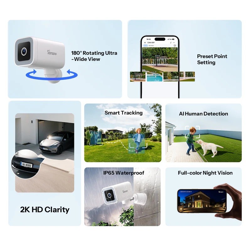 Sonoff Smart WiFi IP Security Camera - CAM-B1P — Buy in Cyprus with Fast Delivery