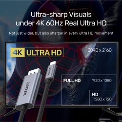 Unitek Type-C to DP Cable 4K 60Hz 2m - V1409A - Type-C to DP Cable 4K 60Hz 2m — Buy in Cyprus with Fast Delivery