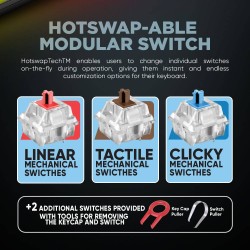 Armaggeddon Black Mechanical Gaming Keyboard 87 Blue Clicky Keys - MKA-2C NEO - 87 Blue Clicky Keys