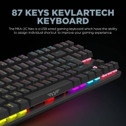 Armaggeddon Black Mechanical Gaming Keyboard 87 Blue Clicky Keys - MKA-2C NEO - 87 Blue Clicky Keys