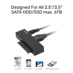 Unitek USB3.0 to SATA 2.5-3.5'' HDD Converter - Y-1039 - USB3.0 to SATA 2.5-3.5'' HDD Converter incl 12V2A PSU
