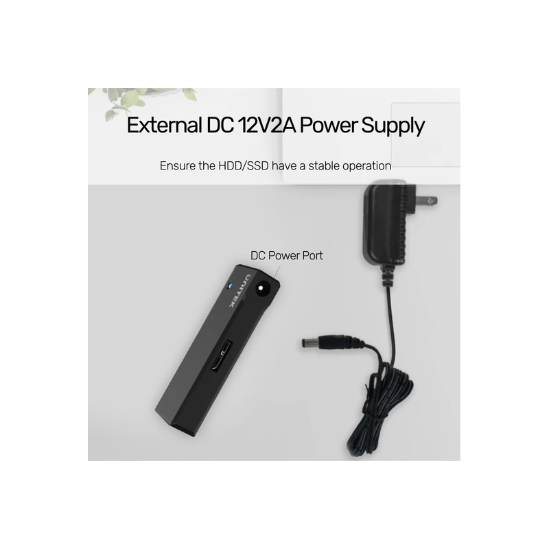 Unitek USB3.0 to SATA 2.5-3.5'' HDD Converter - Y-1039 - USB3.0 to SATA 2.5-3.5'' HDD Converter incl 12V2A PSU