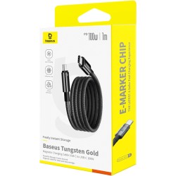 Baseus Cable USB-C to USB-C - Tungsten Gold Magnetic Charging Cable 1.0m — Buy in Cyprus with Fast Delivery