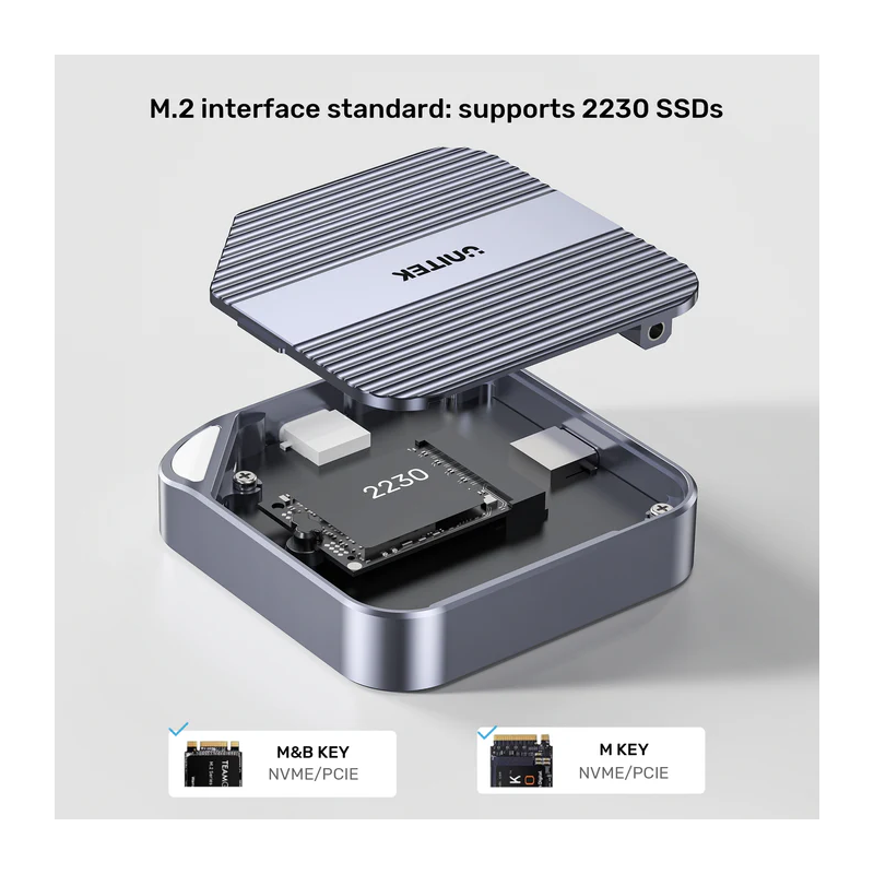 Unitek USB-C NVME PCIe M2 2230 Magnetic SSD Enclosure - S1244A - 10Gbps PD100W — Buy in Cyprus with Fast Delivery