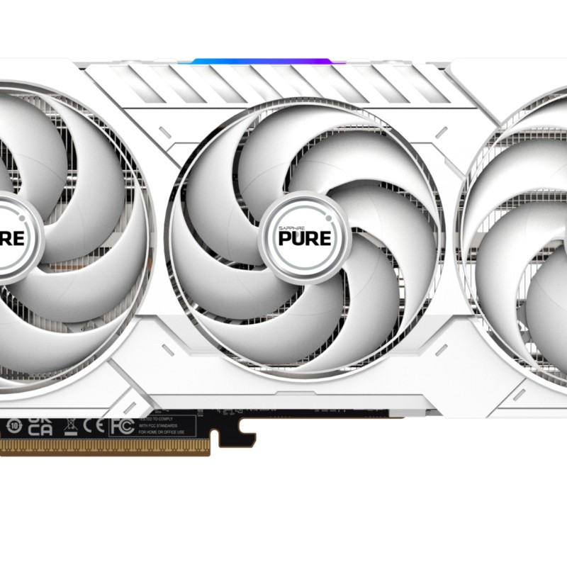 Sapphire PURE Radeon RX 9070 XT - 16GB GDDR6 - 3010 MHz Boost - White Tri‑X 3‑Fan OC (UEFI)