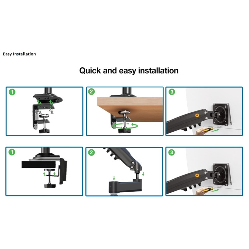 NBMounts H100 Single Arm Gas Desktop Monitor Mount (upgraded version) — Buy in Cyprus with Fast Delivery