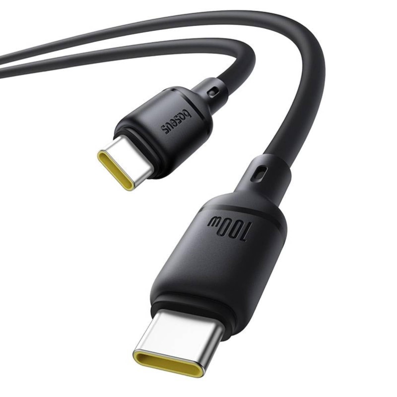 Baseus Cable USB-C to USB-C Silky Series - 2.0m 100W Black — Buy in Cyprus with Fast Delivery