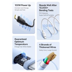 Baseus Cable USB-C to USB-C Silky Series - 2.0m 100W Black — Buy in Cyprus with Fast Delivery