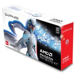 Sapphire PURE Radeon RX 9070 XT - 16GB GDDR6 - 3010 MHz Boost - White Tri‑X 3‑Fan OC (UEFI)