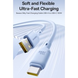 Baseus Cable USB-C to USB-C Silky Series - 2.0m 100W Black — Buy in Cyprus with Fast Delivery