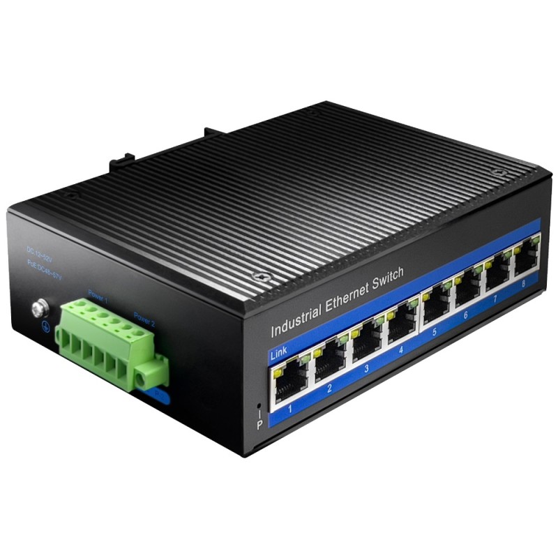 Cudy Switch PoE Gigabit 8PoE Industrial 240W IP40 - IG1008P - PoE, Gigabit, 8PoE, Industrial, 240W, IP40
