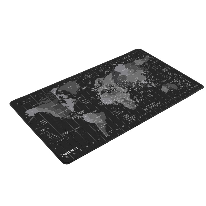 Natec Time Zone Map XL Mousepad - Grey Black — Buy in Cyprus with Fast Delivery