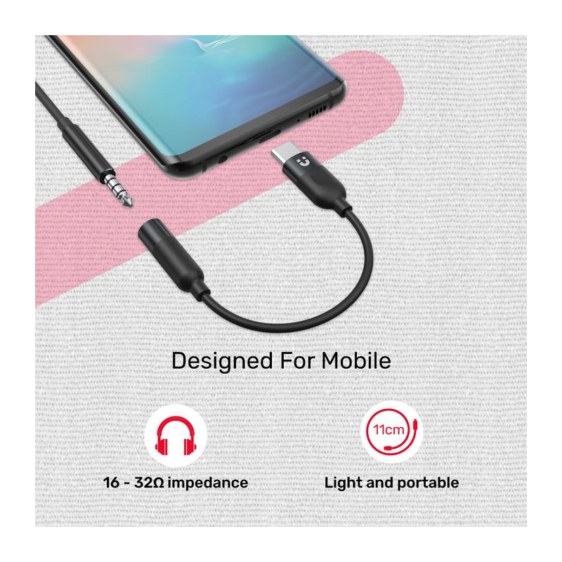 Unitek Type-C to 3.5mm Female Audio Cable - M1204A - 11cm — Buy in Cyprus with Fast Delivery
