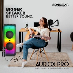 SonicGear 2 x 12'' Portable Karaoke Speaker - AudioXPro1200HD - 2 x Wireless Microphones — Buy in Cyprus with Fast Delivery