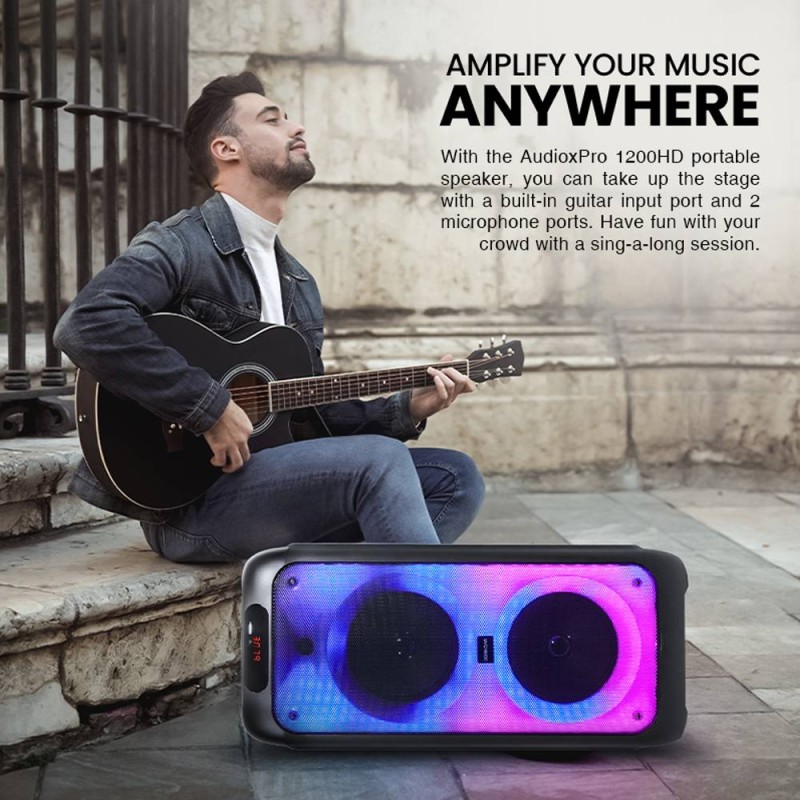 SonicGear 2 x 12'' Portable Karaoke Speaker - AudioXPro1200HD - 2 x Wireless Microphones — Buy in Cyprus with Fast Delivery