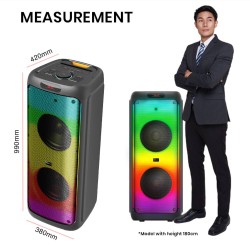 SonicGear 2 x 12'' Portable Karaoke Speaker - AudioXPro1200HD - 2 x Wireless Microphones — Buy in Cyprus with Fast Delivery