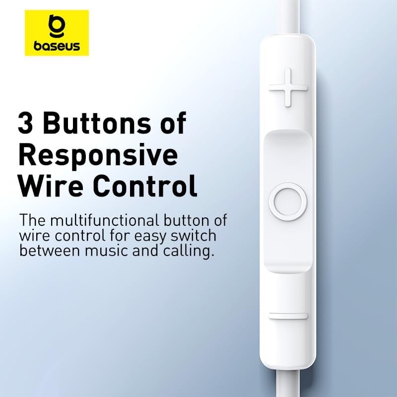 Baseus Earphones - CZ17 - Wired Type C Encok White — Buy in Cyprus with Fast Delivery