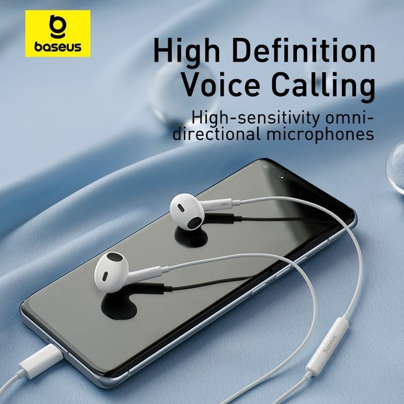 Baseus Earphones - CZ17 - Wired Type C Encok White — Buy in Cyprus with Fast Delivery