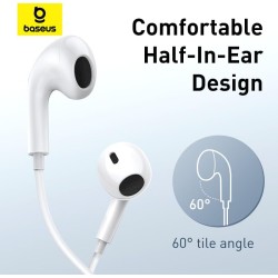 Baseus Earphones - CZ17 - Wired Type C Encok White — Buy in Cyprus with Fast Delivery