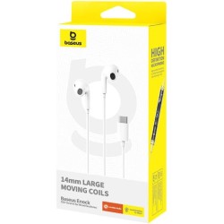 Baseus Earphones - CZ17 - Wired Type C Encok White — Buy in Cyprus with Fast Delivery