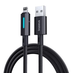 Baseus Cable Lightning to USB-A Lit Button Series - 1m - Cosmic Black — Buy in Cyprus with Fast Delivery