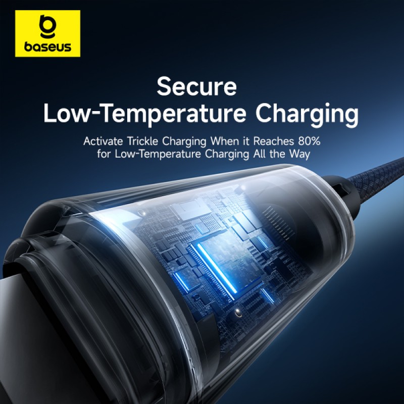 Baseus Cable Lightning to USB-A Lit Button Series - 1m - Cosmic Black — Buy in Cyprus with Fast Delivery