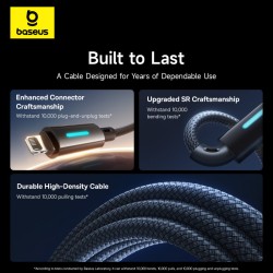 Baseus Cable Lightning to USB-A Lit Button Series - 1m - Cosmic Black — Buy in Cyprus with Fast Delivery