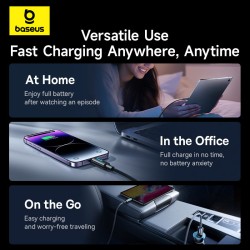 Baseus Cable Lightning to USB-A Lit Button Series - 1m - Cosmic Black — Buy in Cyprus with Fast Delivery