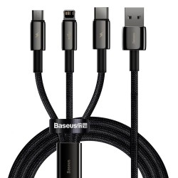 Baseus USB Cable - CAMLTWJ-01 - Tungsten Gold 3in1 Micro Light TypeC — Buy in Cyprus with Fast Delivery