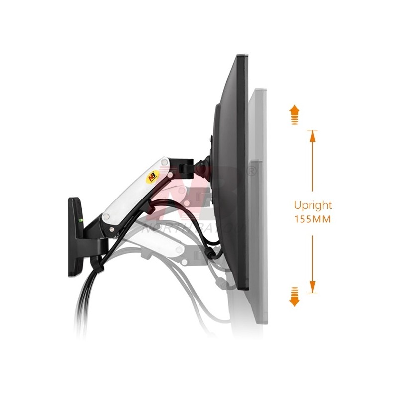 NBmounts TV Monitor Wall Mount - F120 - Gas Strut Single Arm 10x10 — Buy in Cyprus with Fast Delivery