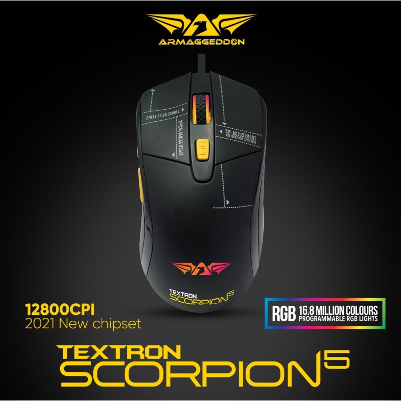 Armaggeddon Pro-Gaming Mouse - SCORPION 5 - Pro-Gaming Mouse with Free Mousepad — Buy in Cyprus with Fast Delivery