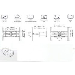 NBMounts TV Wall Mount - SP5 - 80x60 Turn 4x Arms 90kg — Buy in Cyprus with Fast Delivery
