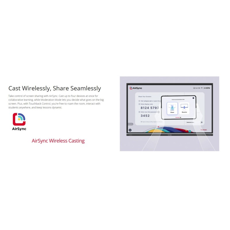 Viewsonic Viewboard Interactive Display Touch - IFP7551 - 75-inch 4K Android 14 NFC Palm Rejection EDLA PlayStore