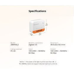 SONOFF Zigbee Smart Switch - ZBMINIL2 - Zigbee Smart Switch — Buy in Cyprus with Fast Delivery