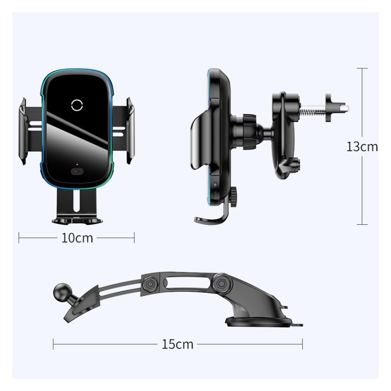 Baseus QI 15W Wireless Car Charger - Dash & Air Vent Mount — Buy in Cyprus with Fast Delivery