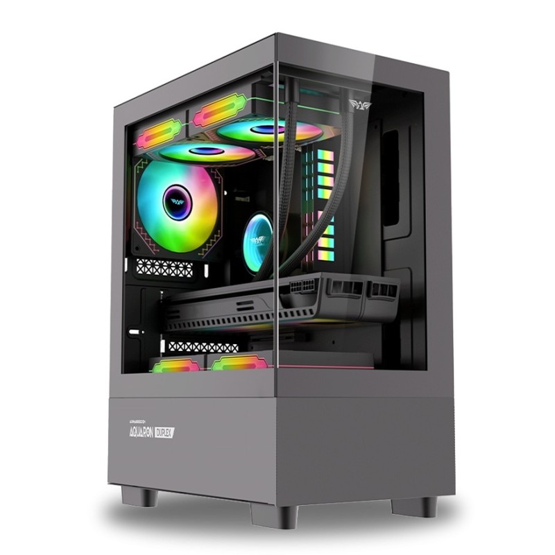 Armaggeddon Gaming Case M-ATX - AQUARON - Duplex Black (Bottom USB Ports-310mm VGA) — Buy in Cyprus with Fast Delivery