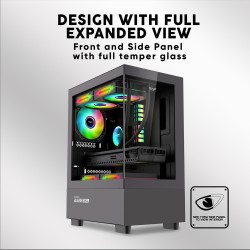 Armaggeddon Gaming Case M-ATX - AQUARON - Duplex Black (Bottom USB Ports-310mm VGA) — Buy in Cyprus with Fast Delivery