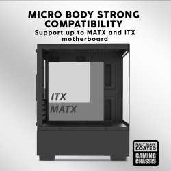 Armaggeddon Gaming Case M-ATX - AQUARON - Duplex Black (Bottom USB Ports-310mm VGA) — Buy in Cyprus with Fast Delivery